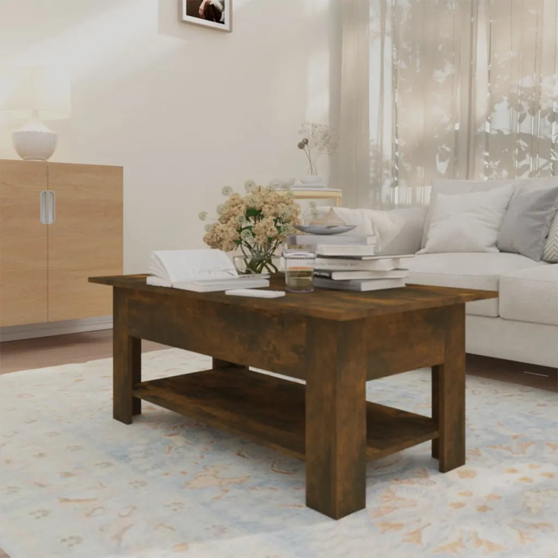Coffee Table 102x55x42 cm Engineered Wood, Smoked Oak