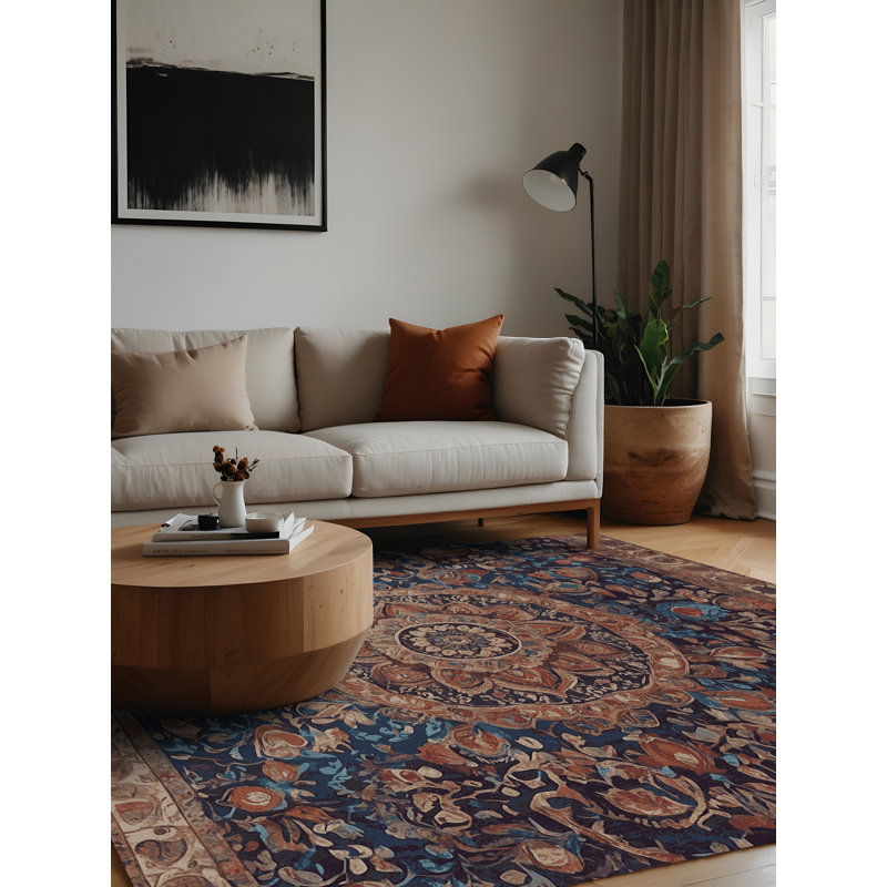 Tapis brun lavable à la machine, Carré 6 pi