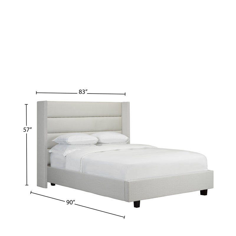 Lit plateforme tapissier Halesworth, Très grand, Blanc cassé