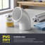 Coude 60 po 3 en PVC blanc 3 po, raccord en Hub x Spigot, paquet de 20