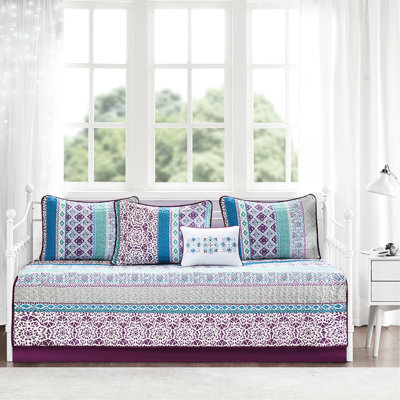 Lit de jour réversible pour matelas simple, style, tissu en microfibre, housse, 3 taies décoratives, coussin décoratif et literie dynamique avec chic, microfibre, housse de 17 po de profondeur, 15 pouces prélavé