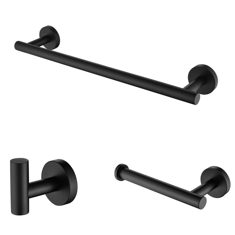3 - Piece Bathroom Hardware Set, Matte Black