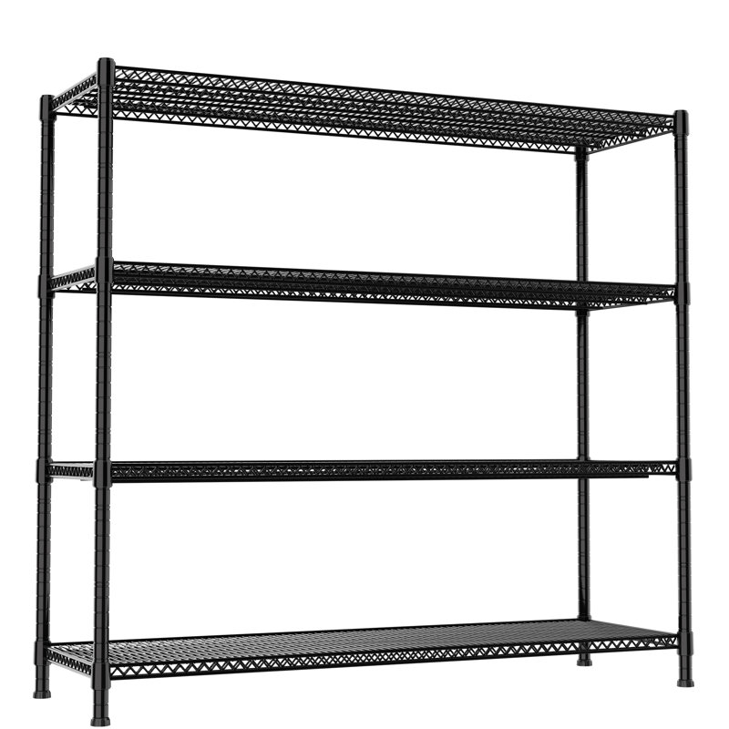 Étagère grillagée réglable à 4 niveaux, support de rangement en métal d'une capacité de 2 000 lb, polyvalente comme support pour micro-ondes, tablettes de serre ou Estantes de Almacenamiento