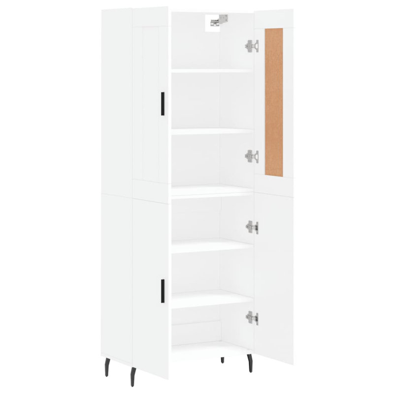 Mithushan Highboard 69.5x34x180 cm Engineered Wood, White