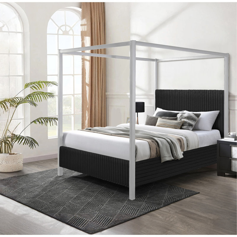 Mobilier de chambre à coucher 1pc, Noir, Grand lit