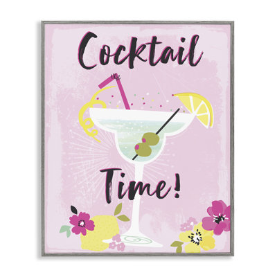 «Pink Cocktail Time», art de la giclée encadrée par Angela Nickeas