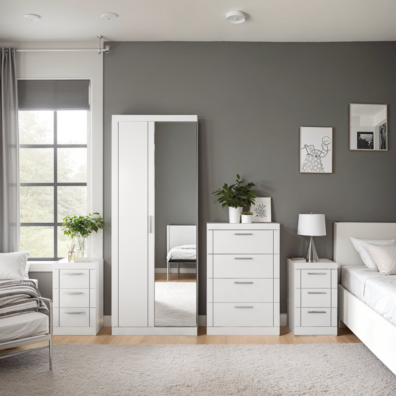 Kimberley 4 Piece Compact Bedroom Storage Set, White