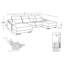 Canapé modulaire en cuir italien 4 pièces Clairemont clair avec 2 fauteuils inclinables électriques et appuis-tête réglables Clairemont-2075257908
