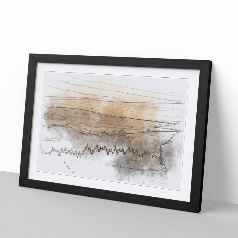 Forest Mist - Picture Frame Drawing, 27cm H x 36cm W x 2cm D, Black