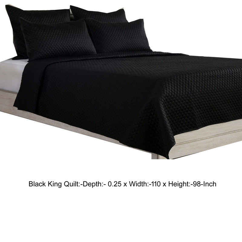 Winthrop Quilt, King Quilt, Black