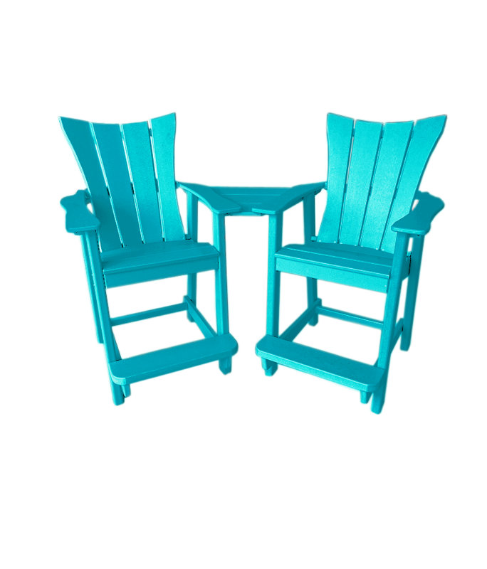 Ensemble de tabourets de bar Ponemah, Bleu sarcelle