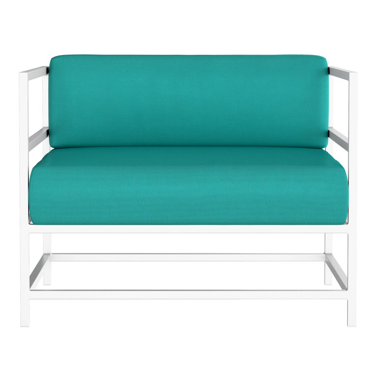 Fauteuil club Delano, non, Toile Aruba Sunbrella®, Blanc Tex