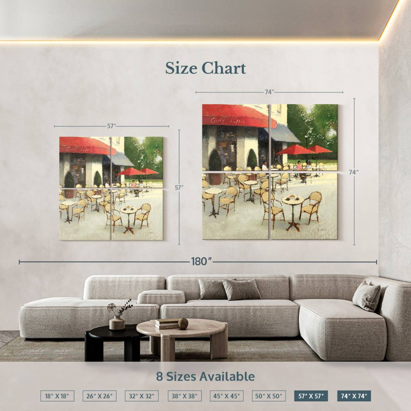 Nicci Delightful Cafe Du Matin, 57" H x 57" W