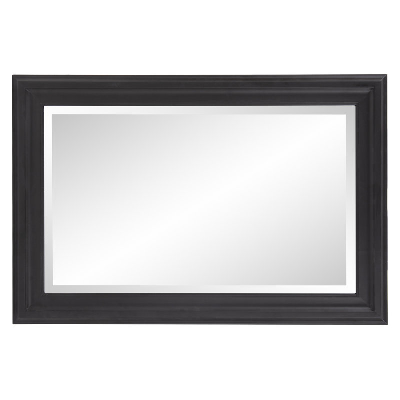 Mora Solid Wood Rectangle Mirror, Black