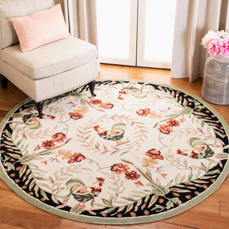 Kinchen Hand Hooked Wool Floral Rug