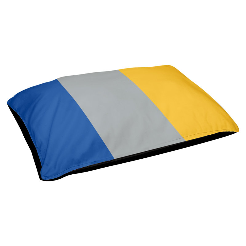 Oreiller Atlanta, Grand (L 40 po x l 50 po), Bleu royal / gris / or