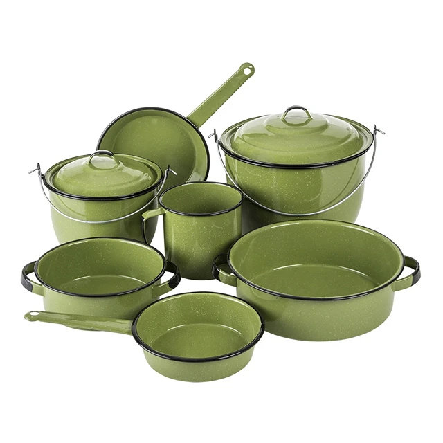 Huasteca 9 - Piece Enamelware Cookware Set