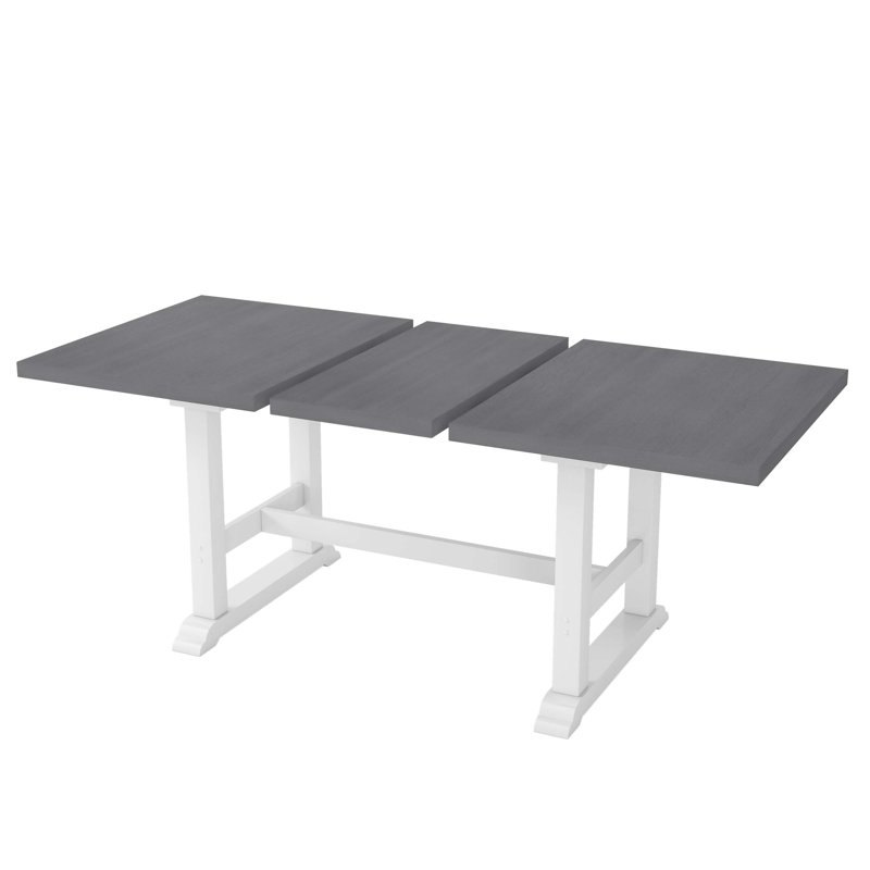6-Piece Extendable Trestle Dining Table Set With Removable Leaf, Kitchen Table Set With Upholstered Side Chair And  Bench