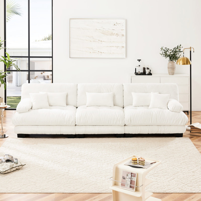 Canapé modulaire en chenille 3, assise profonde, doux et confortable pour les bureaux, canapé-lit, chambres, appartements