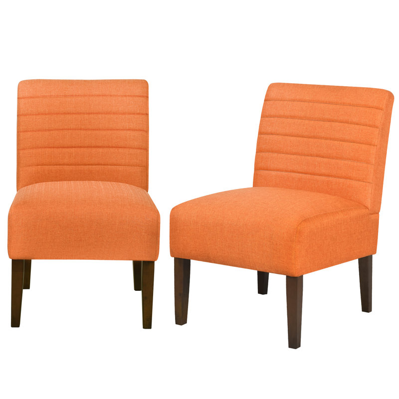 Floraine Upholstered Slipper Chair, Orange Polyester