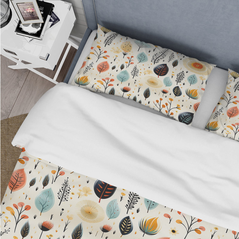 Ensemble de housse de couette éclectique - Plantes éclectiques Earthy Boho, Housse de couette pour très grand lit et 2 très