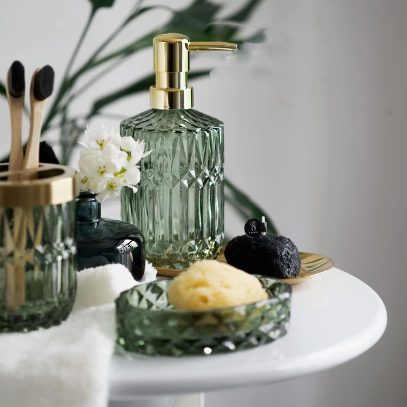 Bathroom Transparent Glass Accessory Set