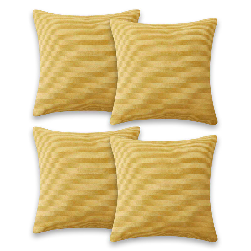 Striped Square Throw Pillow Insert, Ochre