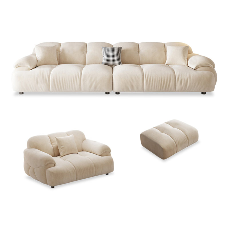 Ensemble de salon en polyester 3 pièces beige