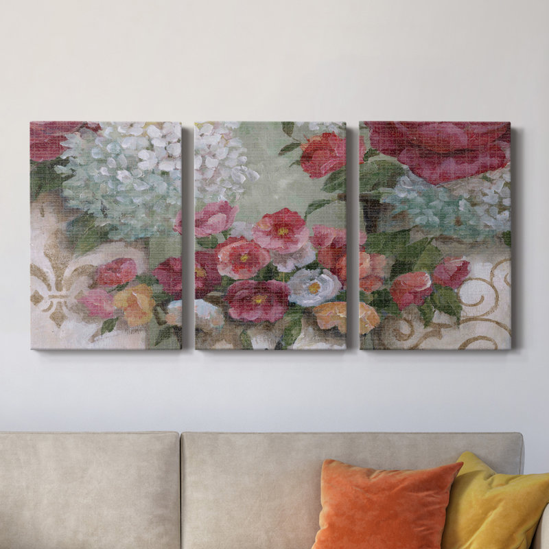 Fleurs confinées - Toile tendue avec châssis de qualité supérieure - Prêt à être accroché, H 12 po x l 24 po x P 1 po