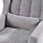 Fauteuil moderne en chenille gris, assise ergonomique, pieds en bois massif pour le salon et la chambre à coucher, fauteuil rembourré en chenille grise-911338102