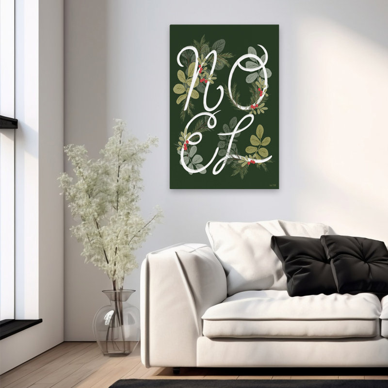 Noel - Art contemporain de Noël avec lettrage des fêtes, H 36 po x l 24 po