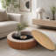 Table basse ronde avec rangement dissimulé-201368829-201369350