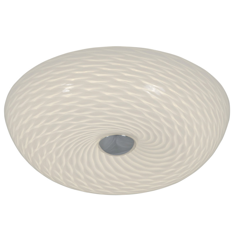 Swirled Flush Mount - French Feather - 12"W x 3.75"H, 3.75" H x 12" W x 12" D