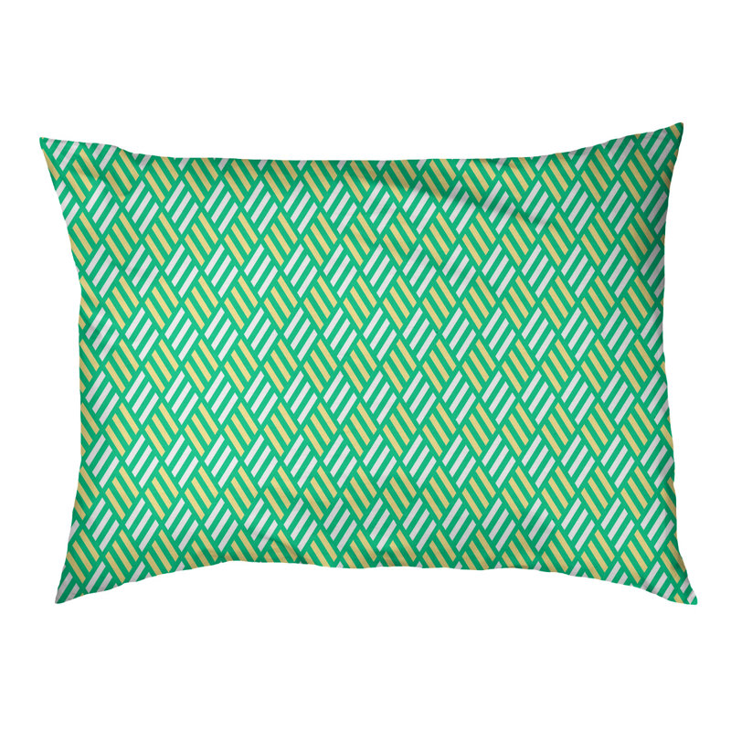 Coussin pour chien à rayures losanges Byrge, Grand (l 42,5 po x P 32,5 po x H 14 po), Vert / Jaune