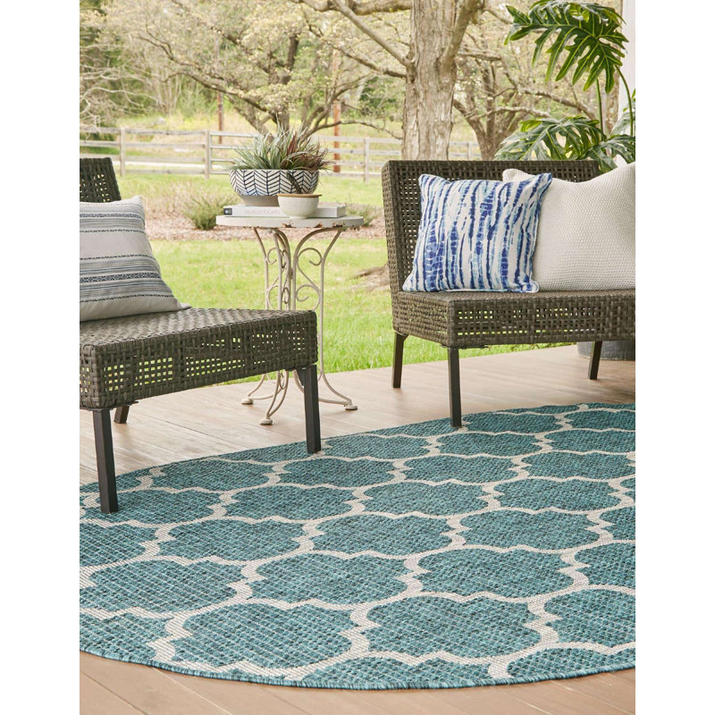 Outdoor Preen Area Rug Seige Color, Rectangle 3'3" x 5'3"