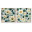 Bleu sarcelle et ivoire, motif floral côtier - ensemble de 2 collages floraux carrés-101848876-101848880