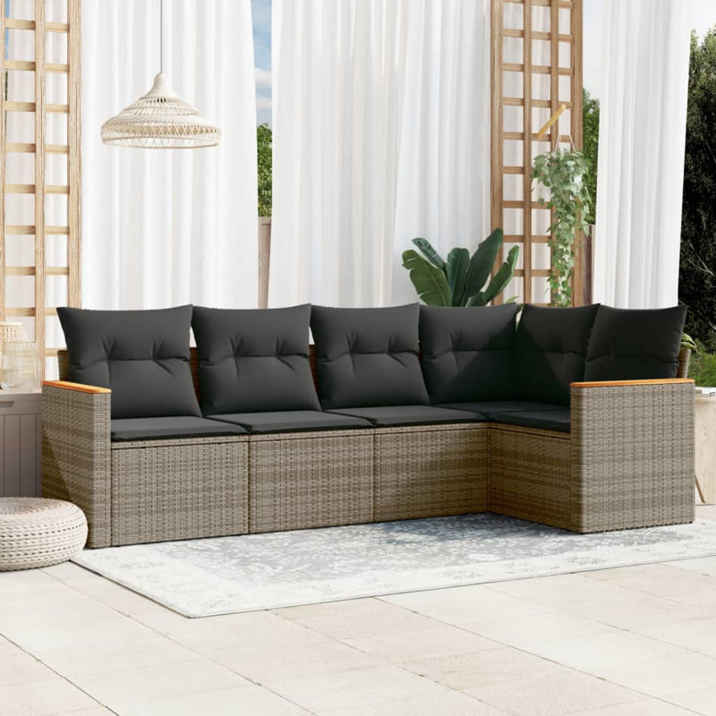 Vidaxl Garden Sofa Set With Dark Cushions