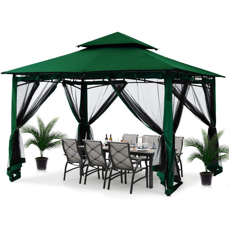 Steel Patio The Soft Roof Gazebos, Forest Green, 9 Ft. W x 9 Ft.