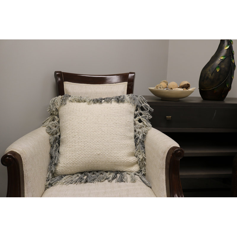 Abstract Wool Blend Throw Pillow