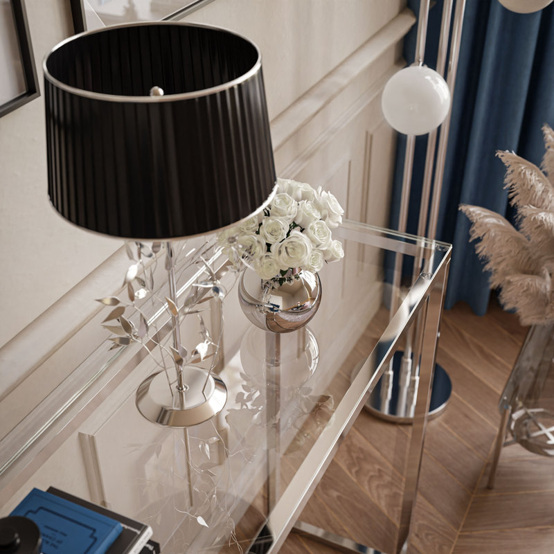 Honalee Glass Top Console Table, 79cm H x 100cm W x 30cm D