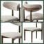 Chaises de salle à manger rembourrées Mid-Century en bois massif beige, sans assemblage requis pour la salle à manger (ensemble de 2)-1144640661-1145256043
