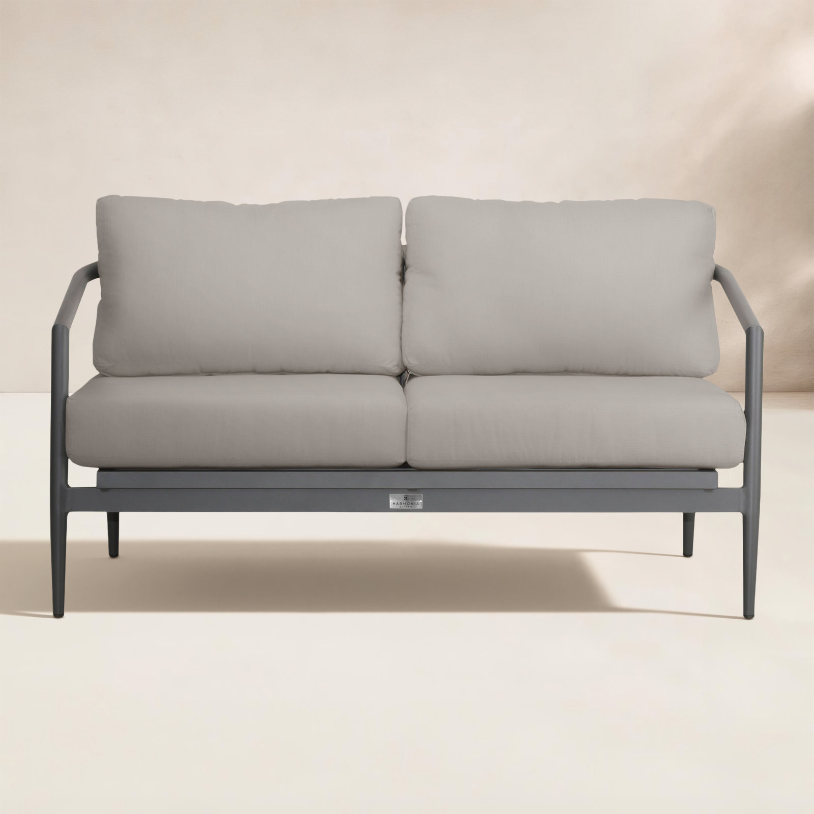 Delaine 57" Sunbrella® Patio Loveseat, Canvas Charcoal Sunbrella® Canvas, Slate