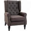 Fauteuil d'appoint rembourré de style nordique avec pieds en bois robustes-133995814