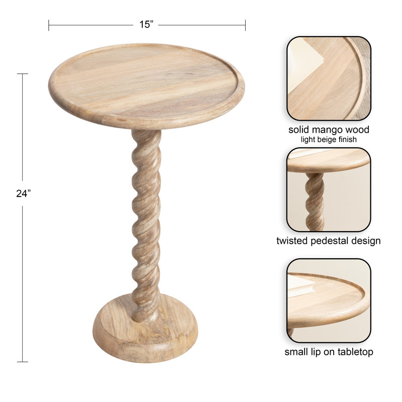 Table d'appoint Willoughby, Bois naturel