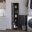 Armoire de rangement haute avec 5 tablettes - finition chêne, option de solution de balai, espace ordonné