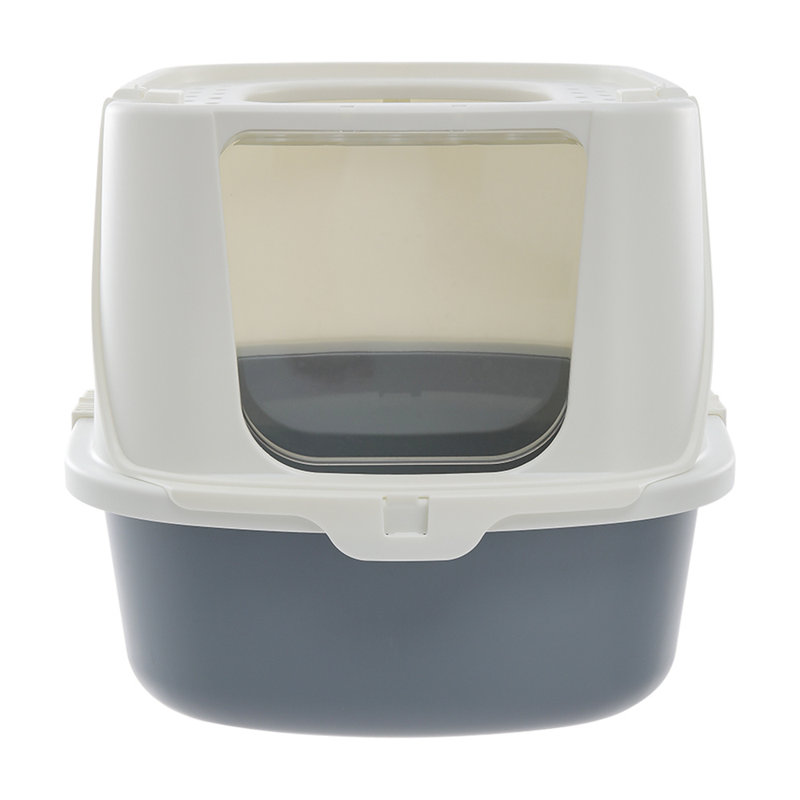 Fairview Plastic Enclosed Litter Box with Scoop, Grey