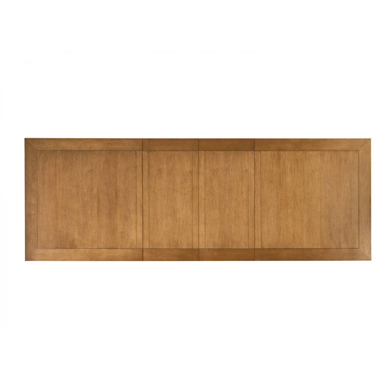 Mid-Century Modern Brown Extendable Wood Dining Table