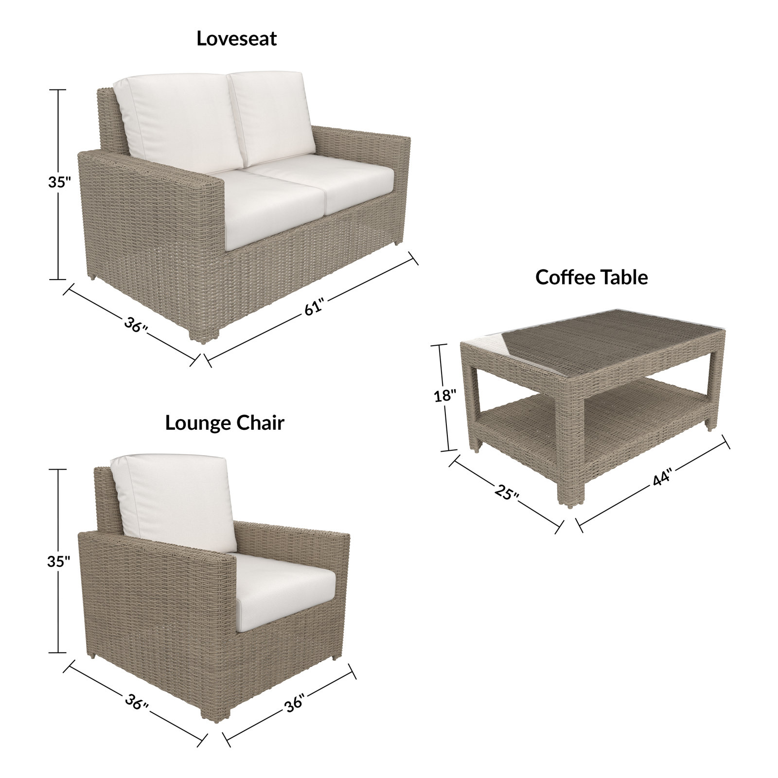 Henri 4-Person Sunbrella® Patio Seating Group, Canvas White