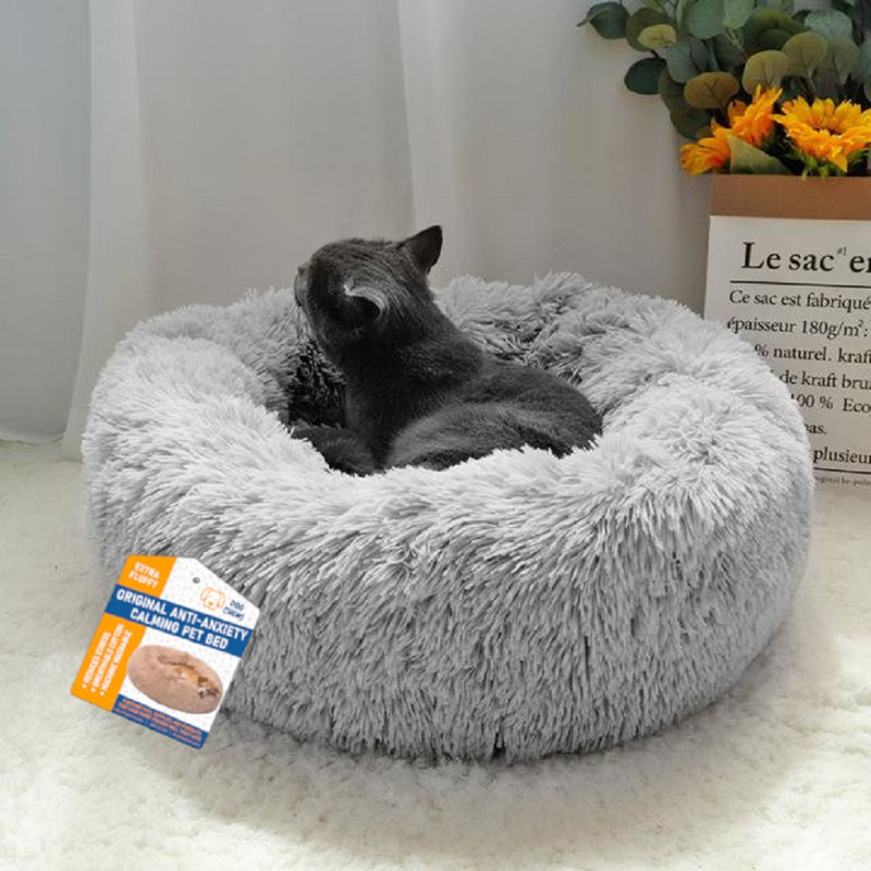 Orthopedic Pet Bed, 25cm H x 70cm W x 70cm D, Light Grey