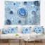 Tapisserie planète abstraite en fractales bleu ciel-28495367